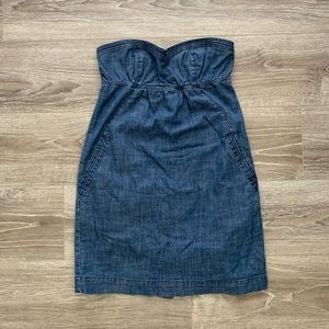American Eagle Denim Strapless Dress.